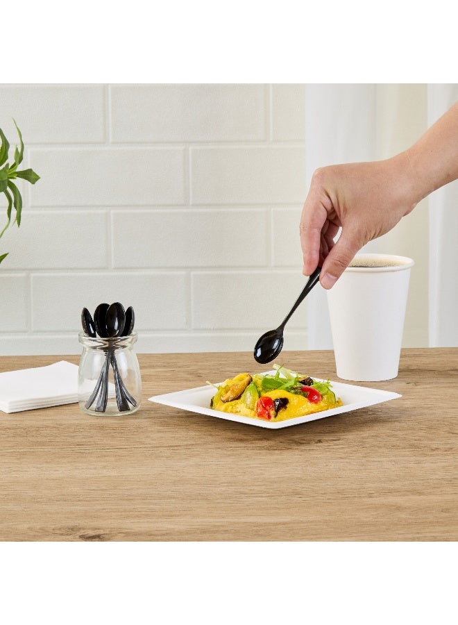 Restaurantware ملاعق صغيرة 4 بوصة، 500 ملعقة صغيرة قابلة للتصرف - قوية، تتناسب مع المقبلات أو الحلويات، ملاعق بلاستيكية سوداء، للحفلات، الزفاف، أو تقديم الطعام - Image 5