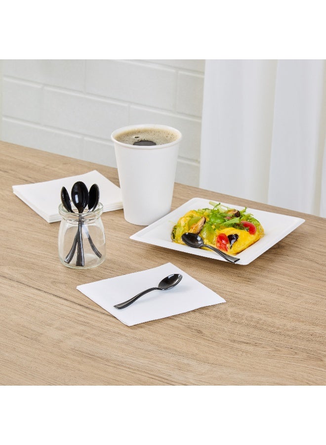 Restaurantware ملاعق صغيرة 4 بوصة، 500 ملعقة صغيرة قابلة للتصرف - قوية، تتناسب مع المقبلات أو الحلويات، ملاعق بلاستيكية سوداء، للحفلات، الزفاف، أو تقديم الطعام - Image 4