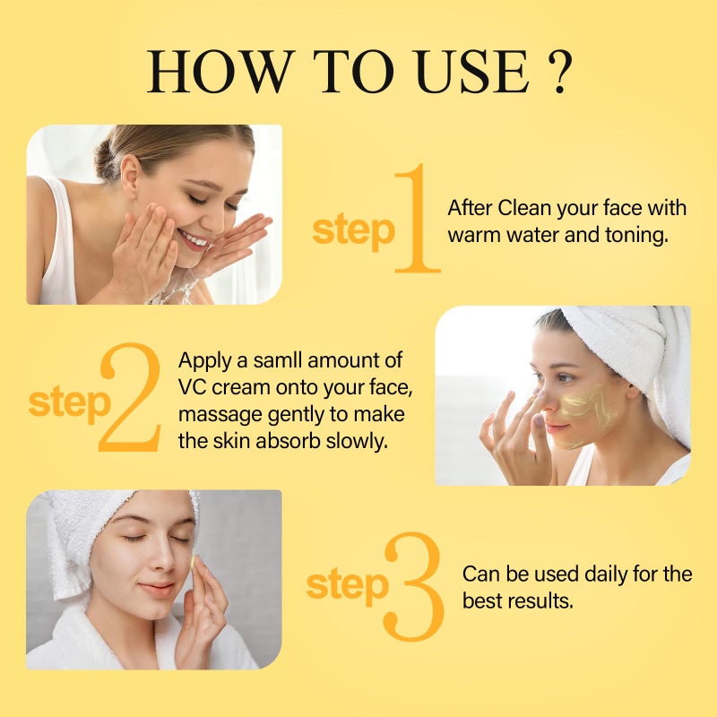 SHVYOG Vitamin C Face Moisturizer, Turmeric Face Cream, Anti-aging Hydration Skin Firming & Brightening Cream for Dark Spots, Wrinkles, Uneven Skin Tone, Vitamin C Lotion for Instant Glow, 1.76 OZ - Image 3