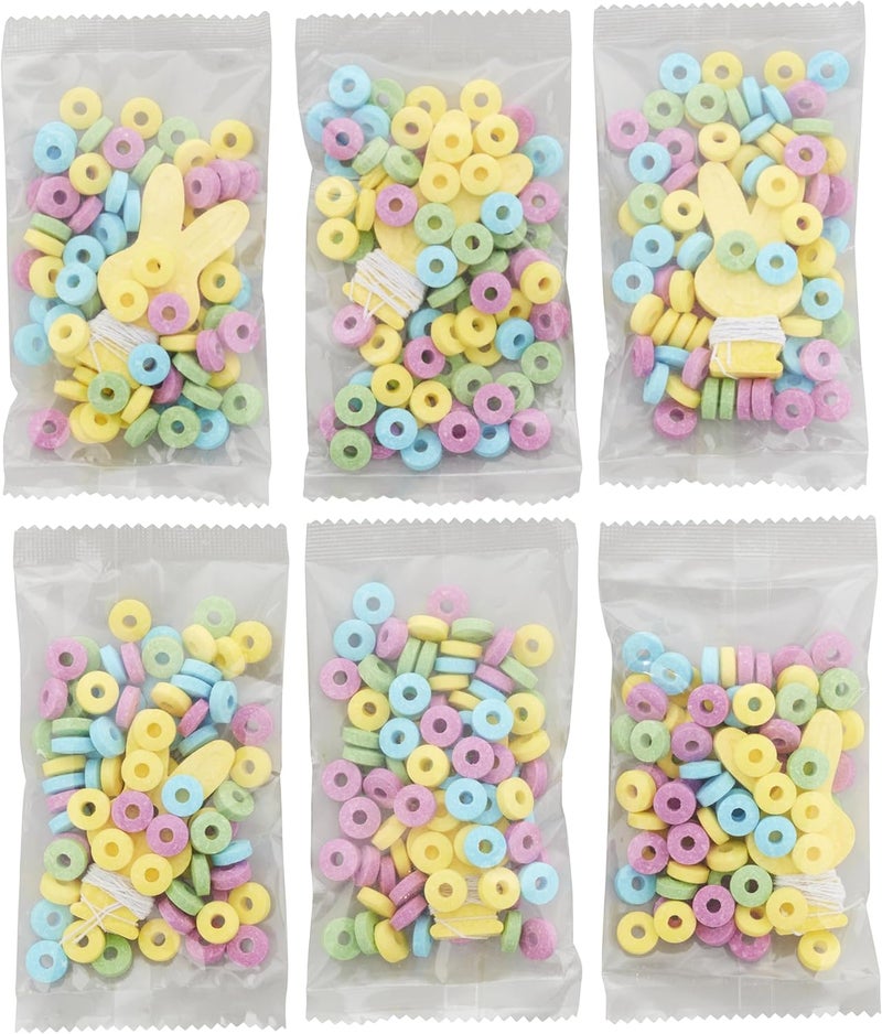 Wilton Easter Bunny Candy Necklace Kit DIY Edible Jewelry for Kids Easter Baskets  Fun Spring Activities Includes Candy Beads Bunny Charm  Elastic String 6Pack - Image 2