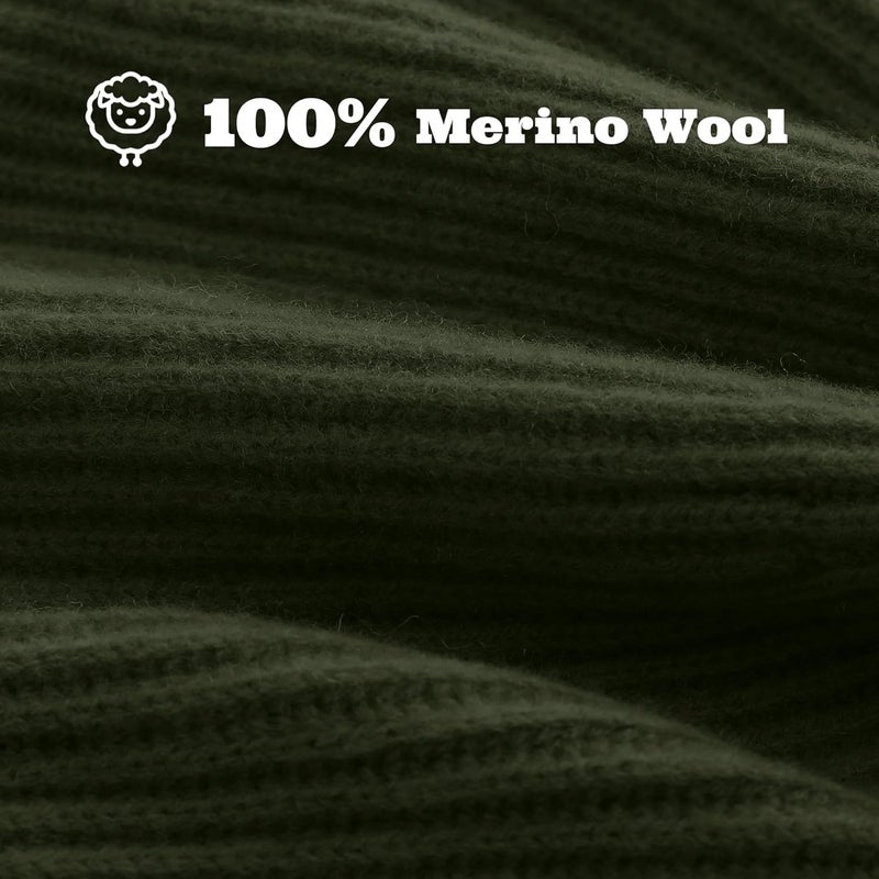 ACUSHLA 100% Merino Wool Beanie for Men & Women Oversize Winter Hat Unisex Knit Watch Cap for Cold Weather - Image 3