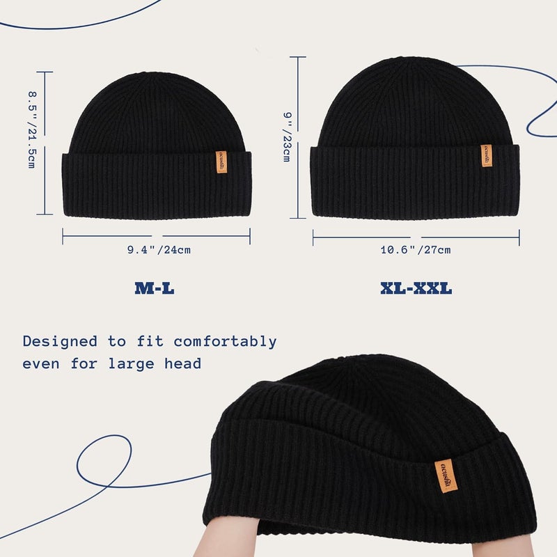 ACUSHLA 100% Merino Wool Beanie for Men & Women Oversize Winter Hat Unisex Knit Watch Cap for Cold Weather - Image 4