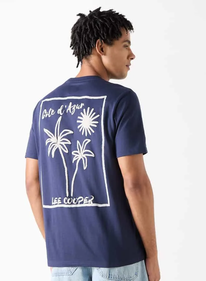 Lee Cooper Lee Cooper Printed Crew Neck T-shirt with Short Sleeves