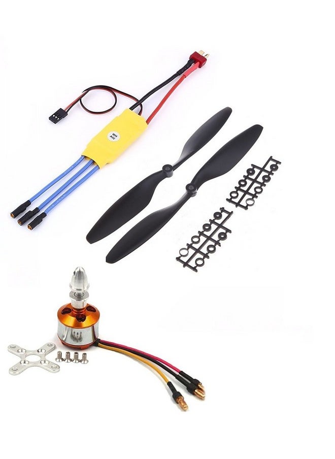 Robocraze - Robocraze Quadcopter kit BLDC Brushless Motor A2212 1400KV 30A ESC 1045 Propeller set - Multirotor/Quadcopter (propeller color may vary) - Image 1