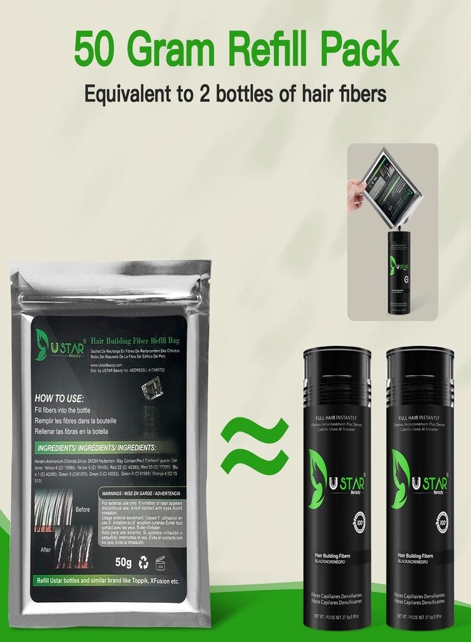 USTAR Hair Building Fibers Refill bag Black - Image 2