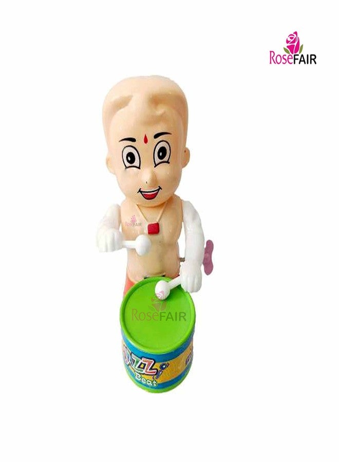 ROSEFAIR Funny Key-Operated Cute Drummer Toy with Drumming and Dancing Action Musical Rattle Toys for Kids, Multicolor (New-Yell BILI-BHEE-02) - Image 3