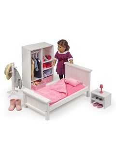 Badger Basket Badger Basket 13-Piece Bedroom Furniture Set for 18 Inch Dolls - Includes Bed, Armoire, Nightstand & Accessories  - Image 4