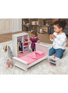 Badger Basket Badger Basket 13-Piece Bedroom Furniture Set for 18 Inch Dolls - Includes Bed, Armoire, Nightstand & Accessories  - Image 2