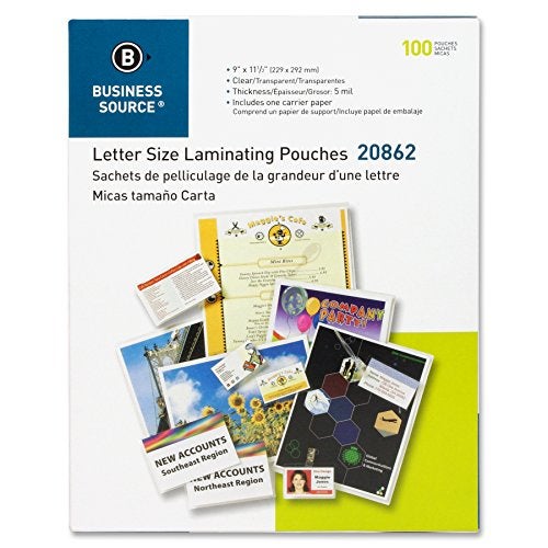 Business Source 5 mil Letter-Size Laminating Pouches - Image 2