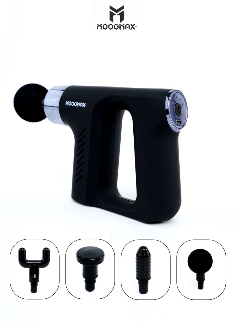 MOOGMAX Muscle massage gun device with five speeds and four multi-heads with a strong and safe battery. Helps relax muscles  - Image 2