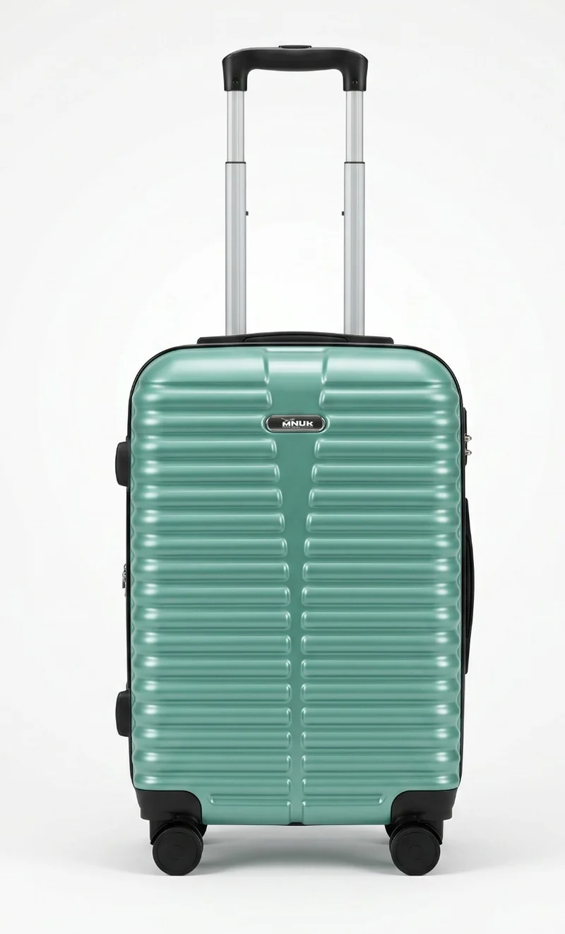 Mnuk Destiny Carry-on Luggage | Hardside Soft Handle Trolley with TSA Lock |Double 360° 8 Wheeler| Cabin-20 Inch, Turquoise
