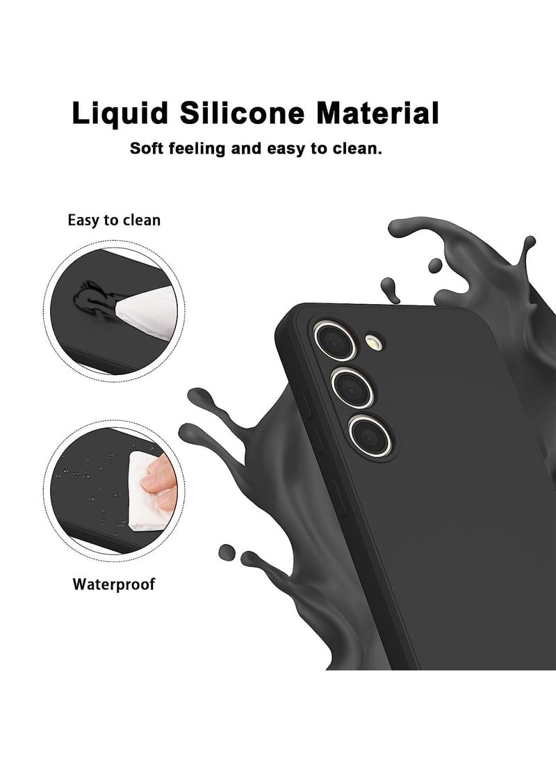 Samsung Galaxy S24 Plus Soft Silicone Gelly Rubber Cover Shockproof Matte Finish Back Cover Inner Fabric Lining with Camera Protection Case Black
