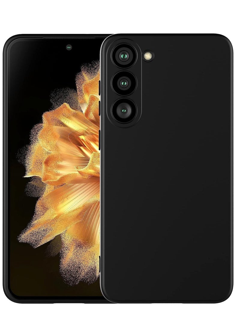 Samsung Galaxy S24 Plus Soft Silicone Gelly Rubber Cover Shockproof Matte Finish Back Cover Inner Fabric Lining with Camera Protection Case Black