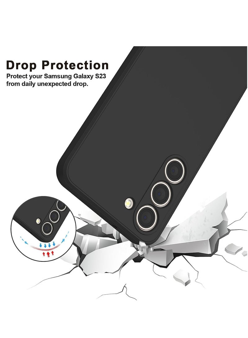 Samsung Galaxy S24 Plus Soft Silicone Gelly Rubber Cover Shockproof Matte Finish Back Cover Inner Fabric Lining with Camera Protection Case Black