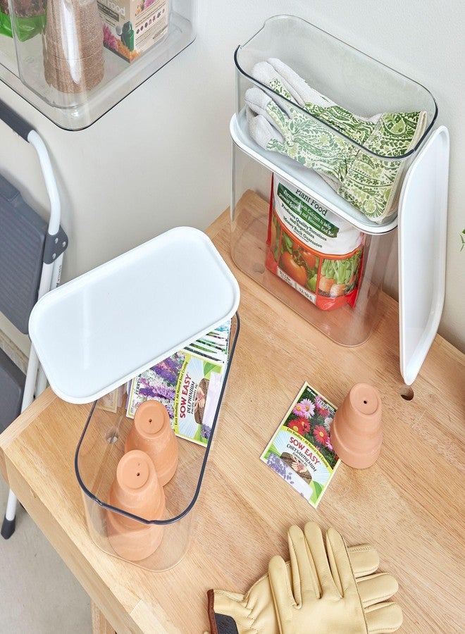 إنترديزاين صندوق تخزين داخلي قصير مع غطاء من آي ديزاين، مجموعة من قطعتين، صندوق شفاف من مجموعة وول سبيس - Image 5