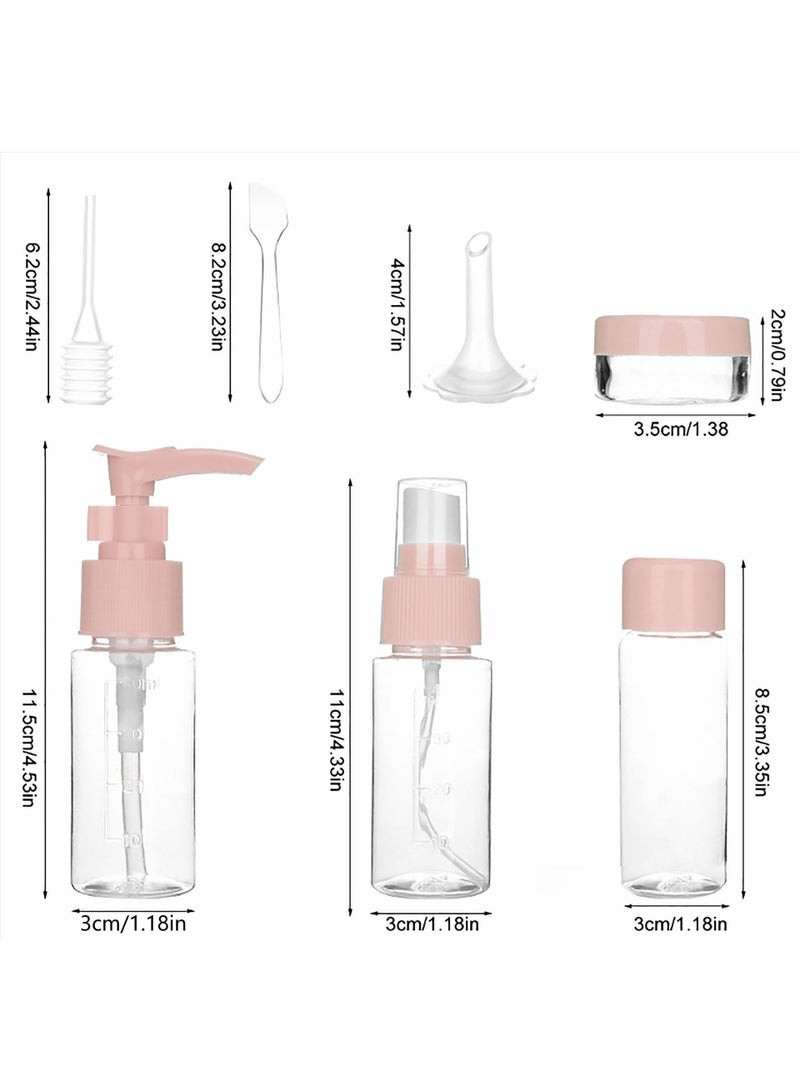 7-Piece Spray Bottle Set Clear/Pink - Image 2