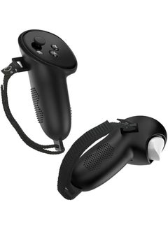 Geekria Geekria Silicone Controller Cover Compatible with Q3, Anti-Throw Handle Sleeve with Adjustable Wrist Knuckle and Signal Hole, VR Touch Controller Grip Cover (Black/1 Pair)  - Image 4