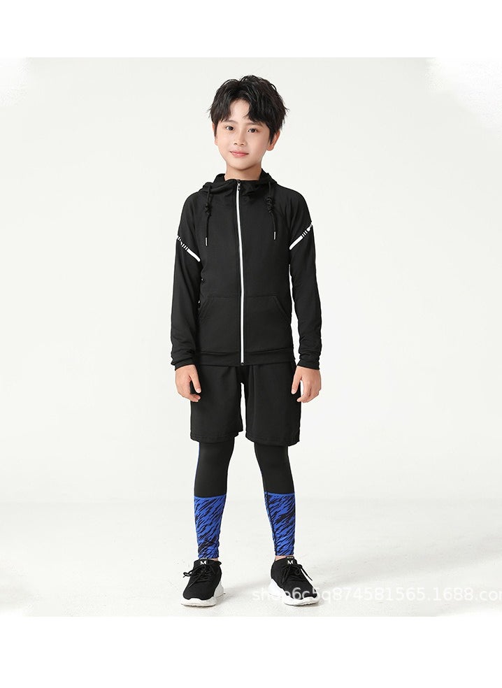 KUYING Children's High Elasticity Tight Fitting Clothing Sports Fitness Set Quick Drying Training Suit 