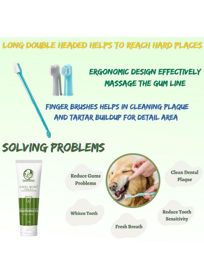 Pet Dental Oral Care Kit Combo - (Coolmint Toothpaste- 100G + 3Pcs Toothbrush) For Dogs | Soothes Inflame Gums, Remove Bad Breath, And Mix Of Clove & Cinnamon Oil For Dogs And Puppies - Image 4