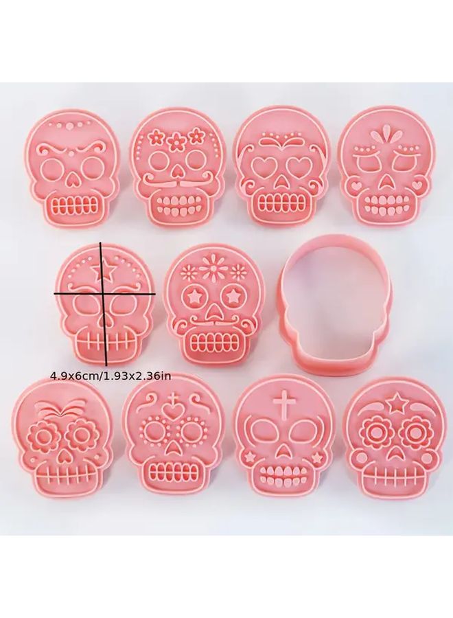 Halloween Skull Cookie Cutter Set Gothic Sugar Skull Mold For Day Of The Dead - Image 2