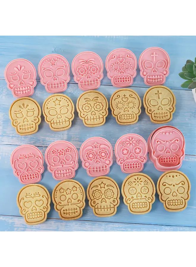 Halloween Skull Cookie Cutter Set Gothic Sugar Skull Mold For Day Of The Dead - Image 5