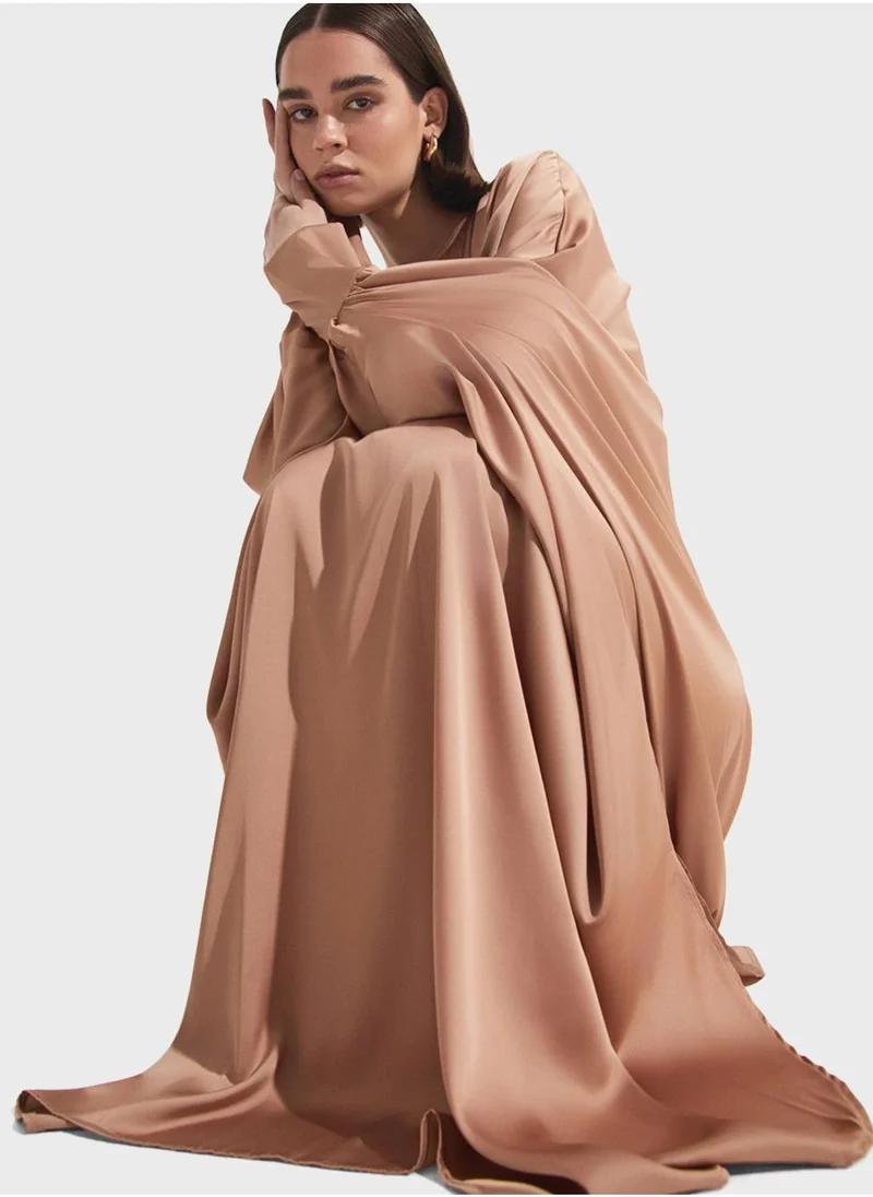 JUNE Cape Sleeve Crew Neck Dress