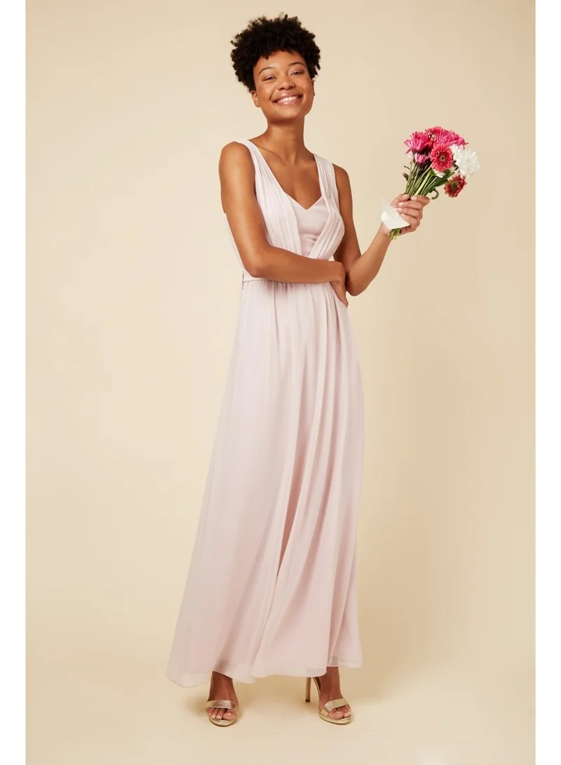 Little Mistress Little Mistress Nude Bridesmaid Dress