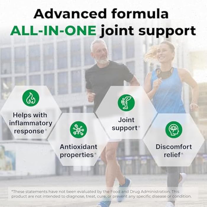 Wellnee Joint Support Supplement - Glucosamine Chondroitin MSM, Boswellia & Turmeric - Relieves Joint Discomfort & Supports Flexibility - Wellknee Joint Support - 90 Capsules, 30 Servings - Image 2