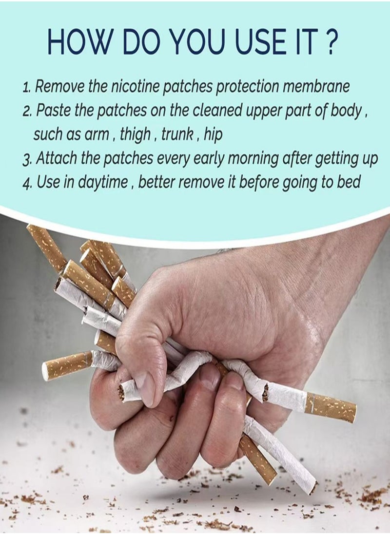 YOOJ - 60mg Quit Smoking Patches Step 1 2 3 Stop Smoking Aids Patches Helping Quit Patch 60 Count Quit Smoking Stickers That Work with 2 Weeks Easy  Effective Anti-Stickers - Image 1