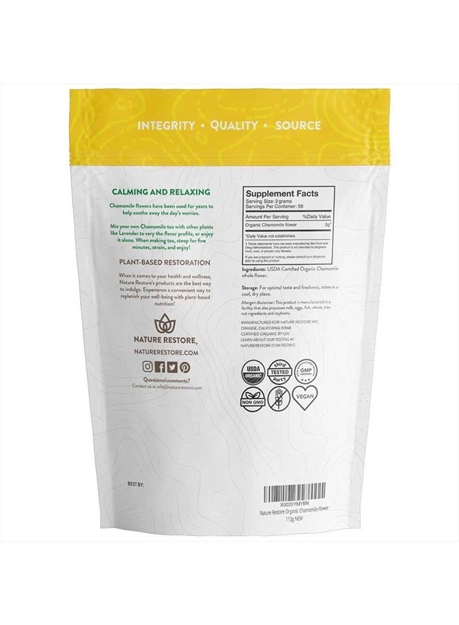 Nature Restore Organic Chamomile Whole Flower, Loose Leaf, Tea Leaves, 4oz (Packaging may vary) - Image 2