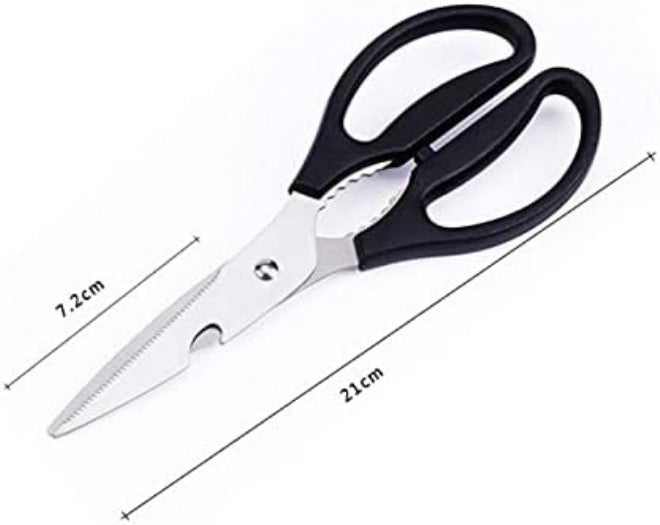 Kitchen Scissors Multifunctional Scissors Cutt Cut Vegetables and Open Bottle Caps Clamp Walnuts Colour: Black - Image 5
