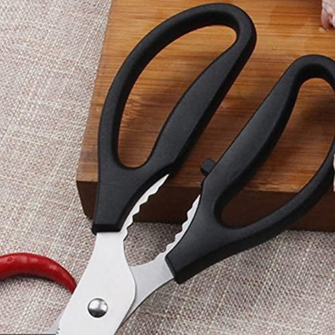 Kitchen Scissors Multifunctional Scissors Cutt Cut Vegetables and Open Bottle Caps Clamp Walnuts Colour: Black - Image 4