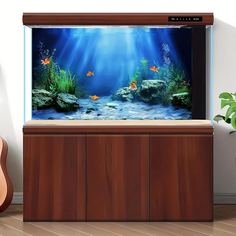 Top Pick Self Adhesive Aquarium Background Mural 3D Underwater Fish Tank Decor 180X390cm Realistic Aquatic Plants Rocks Sunlight Effect Reusable Peel Stick Water Landscape For Fresh Saltwater Fish Bowls Turtle Tanks No Glue Needed - Image 3