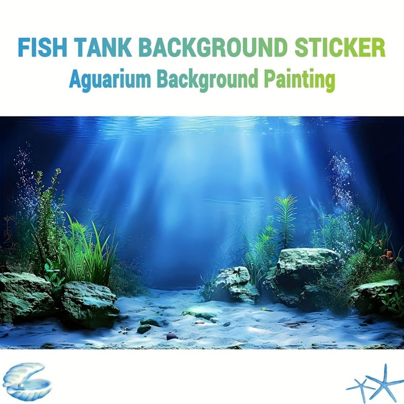 Top Pick Self Adhesive Aquarium Background Mural 3D Underwater Fish Tank Decor 180X390cm Realistic Aquatic Plants Rocks Sunlight Effect Reusable Peel Stick Water Landscape For Fresh Saltwater Fish Bowls Turtle Tanks No Glue Needed - Image 4
