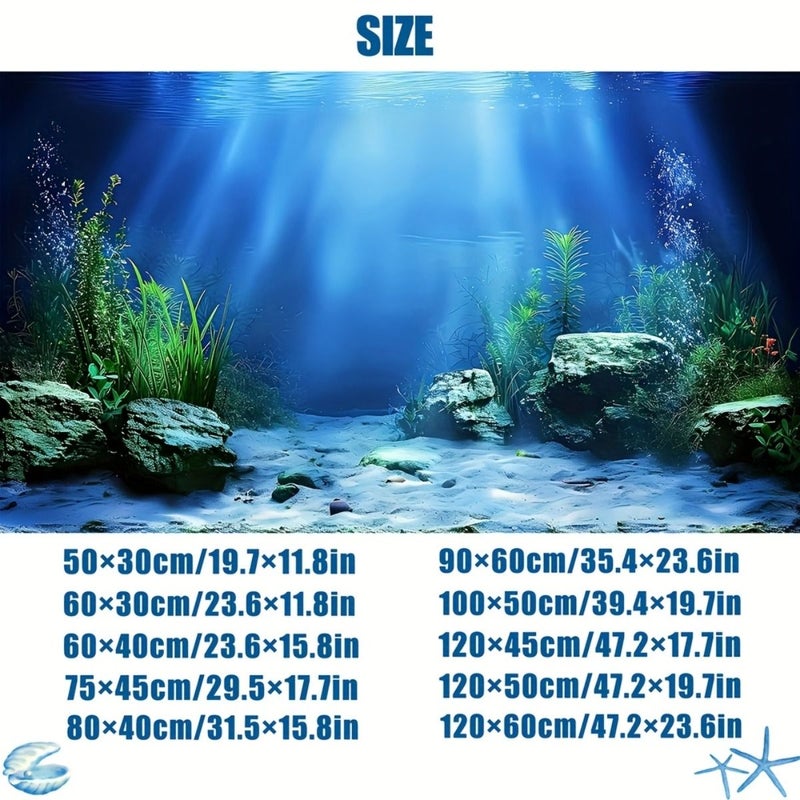 Top Pick Self Adhesive Aquarium Background Mural 3D Underwater Fish Tank Decor 180X390cm Realistic Aquatic Plants Rocks Sunlight Effect Reusable Peel Stick Water Landscape For Fresh Saltwater Fish Bowls Turtle Tanks No Glue Needed - Image 2