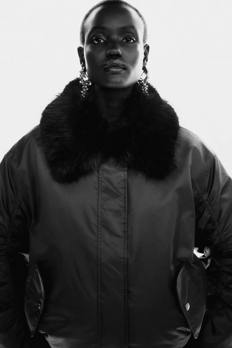 H&M Oversized padded bomber jacket