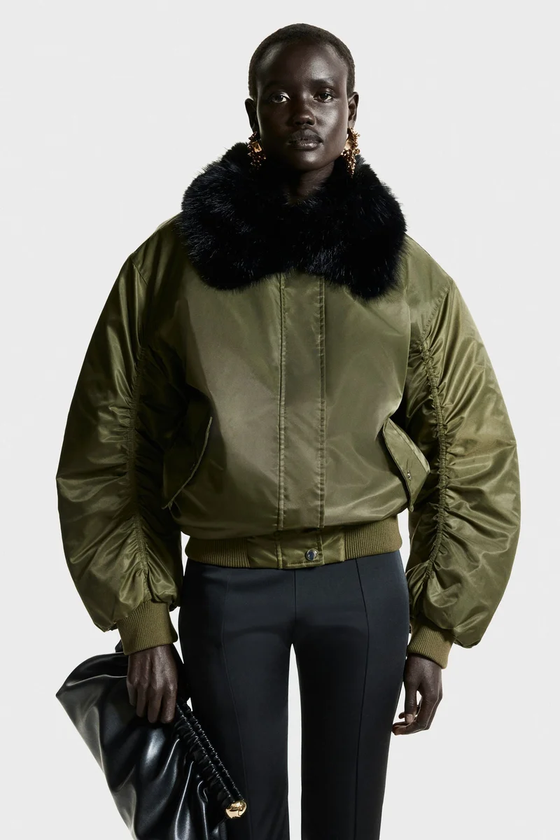 H&M Oversized padded bomber jacket
