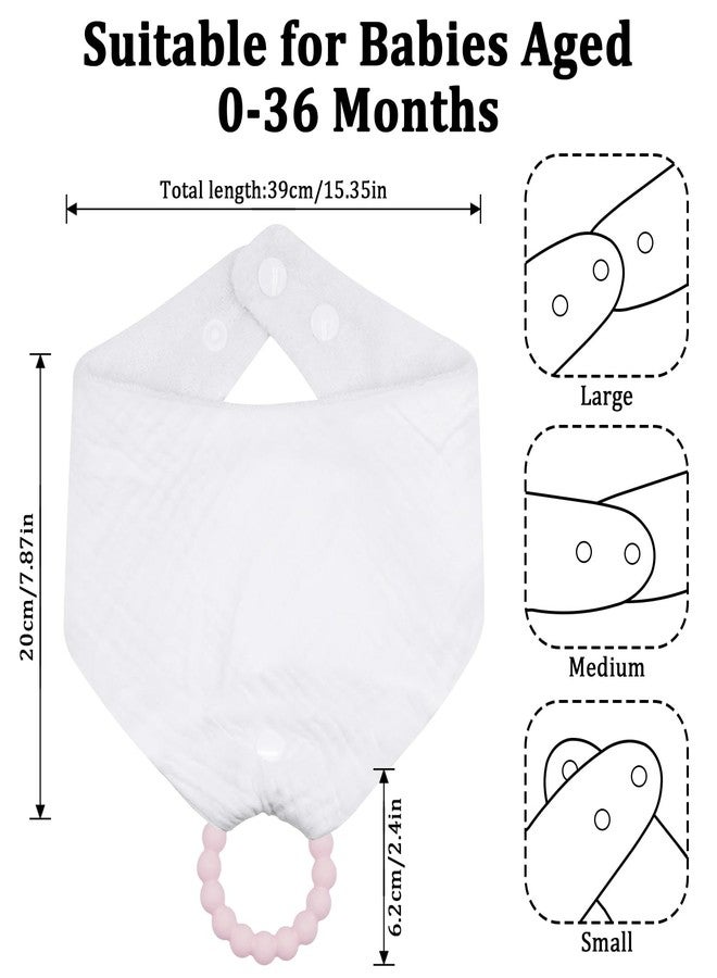 CUXFLS Organic Cotton Baby Drool Bibs 4-Pack with 2 Round Teething Toys for for 0-24 Months Super Absorbent Drool Protection(Color B) - Image 2