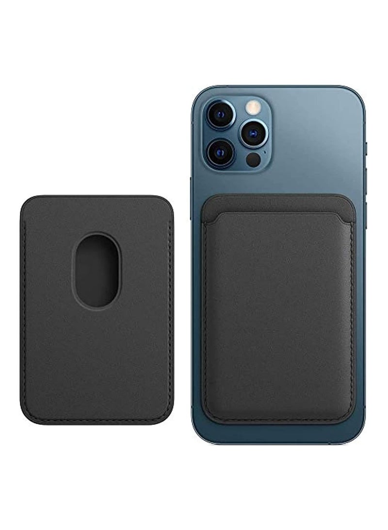 FARROBIZZ Magnetic Leather Wallet Pouch Card ID Holder Compatible for iPhone 12 Mini, iphone12 Pro, iPhone 12 Pro Max (Black) - Image 1