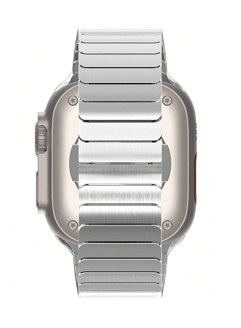 سوار من الفولاذ المقاوم للصدأ لساعة Apple Watch Ultra Band حزام معدني مع مشبك قابل للطي لساعة Apple Watch Series 8 7 6 5 4 3 2 1 للرجال (أسود، 49 مم 45 مم 44 مم 42 مم) - Image 2