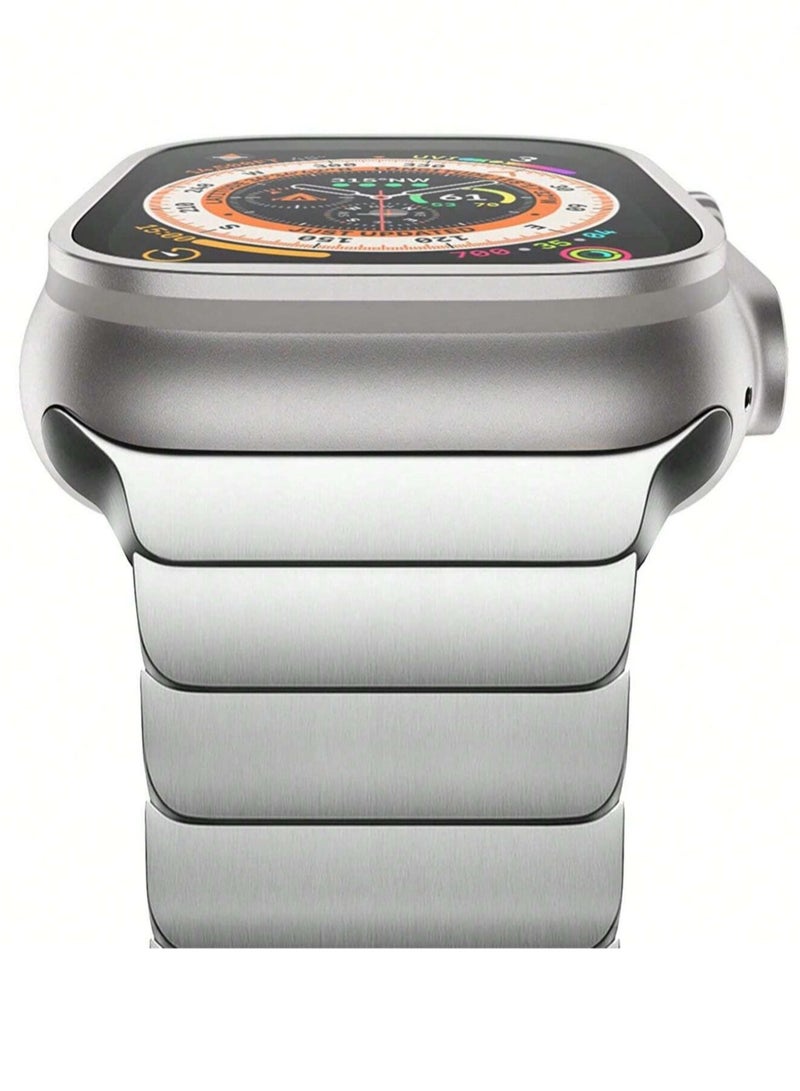 سوار من الفولاذ المقاوم للصدأ لساعة Apple Watch Ultra Band حزام معدني مع مشبك قابل للطي لساعة Apple Watch Series 8 7 6 5 4 3 2 1 للرجال (أسود، 49 مم 45 مم 44 مم 42 مم) - Image 3