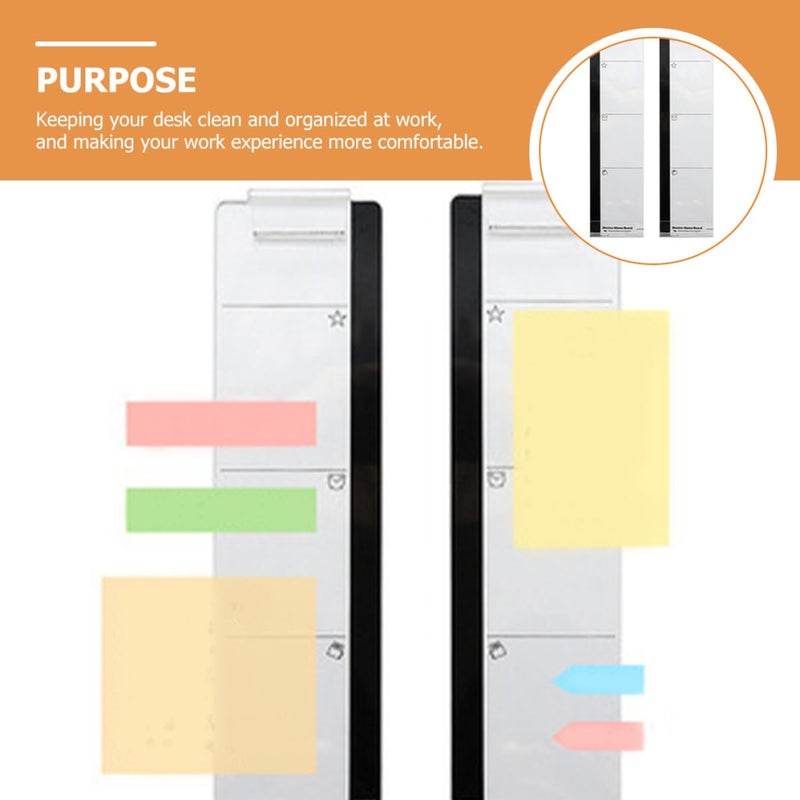 2 Pcs Transparent Monitor Memo Board Adhesive Note Holder Office Desk Organizer - Image 5