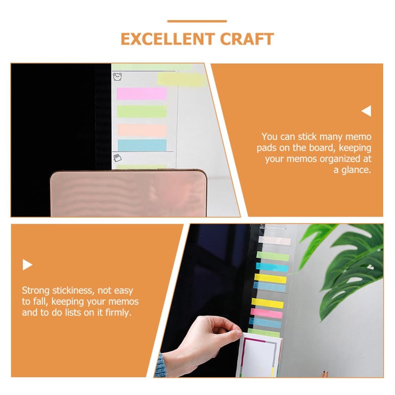2 Pcs Transparent Monitor Memo Board Adhesive Note Holder Office Desk Organizer - Image 4