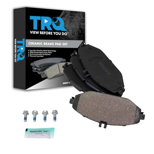 TRQ Front Brake Pads Ceramic Compatible with 2015-2020 Mercedes-Benz C300 2018-2019 E300 - Image 2