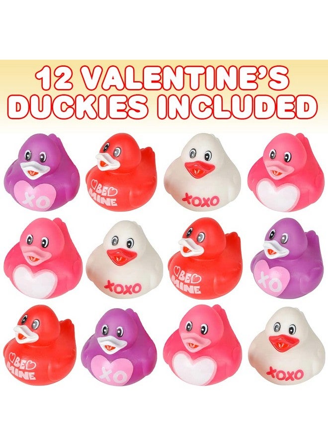 ArtCreativity 2-Inch Valentine's Rubber Duckies, Pack of 12, Cute Valentine Bath Toys, Fun Rubber Duckies for Bath, Pool, or Party Decorations, Perfect Valentine’s Day Party Favors - Image 2