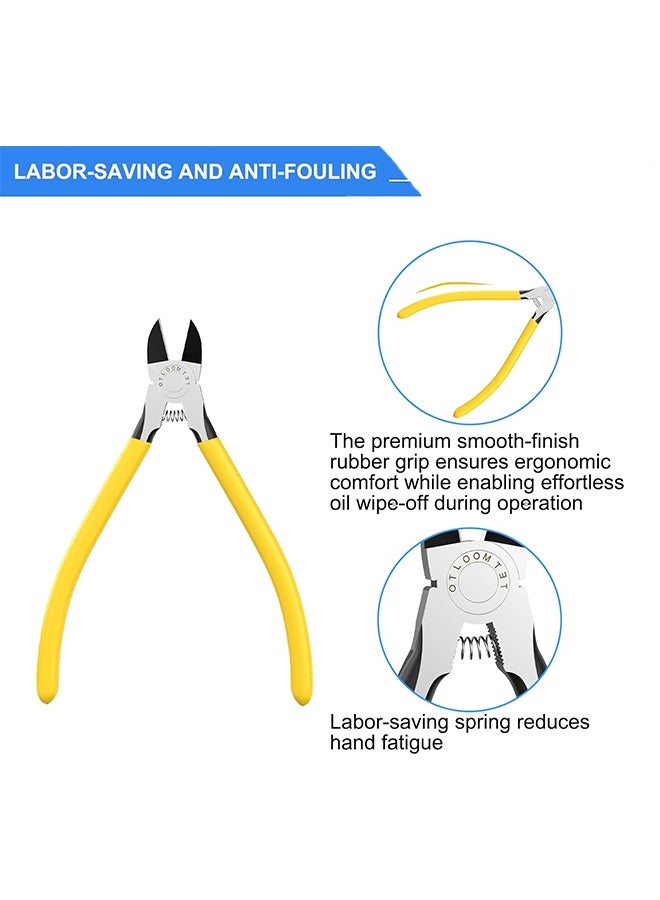 6-In Ultra Sharp Compact Wire Cutters with Long Flat Nose Pliers Ideal for Cutting Crafts, Flowers, Plastics, Appliances and Any Clean Cutting Needs Powerful Wire Cutter - Image 4