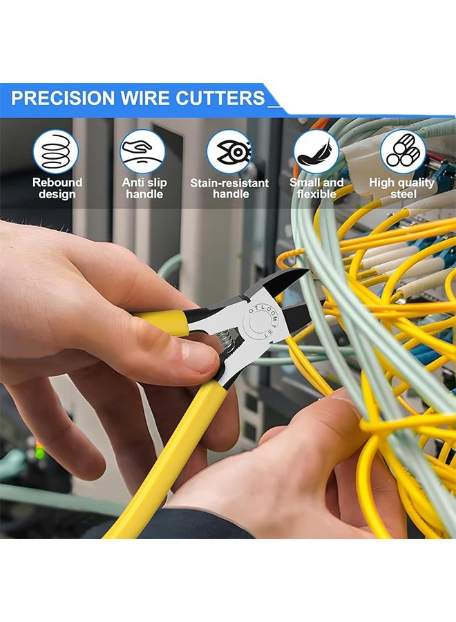 6-In Ultra Sharp Compact Wire Cutters with Long Flat Nose Pliers Ideal for Cutting Crafts, Flowers, Plastics, Appliances and Any Clean Cutting Needs Powerful Wire Cutter - Image 5