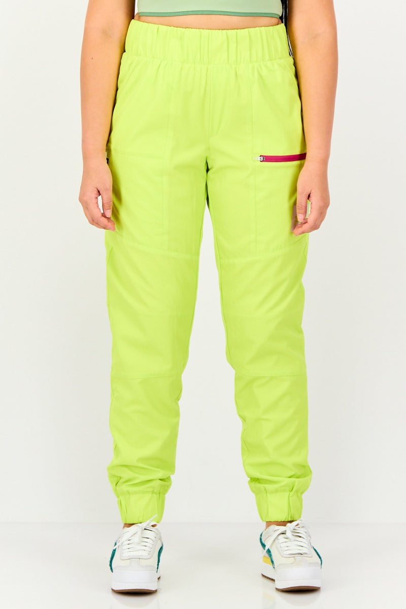 FILA Women Sportswear Fit Outdoor Track Pants, Lime Green - Image 1
