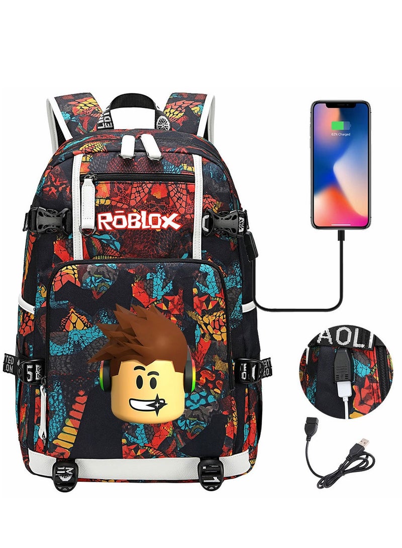 Roblox USB Headset Teen Casual Travel Backpack