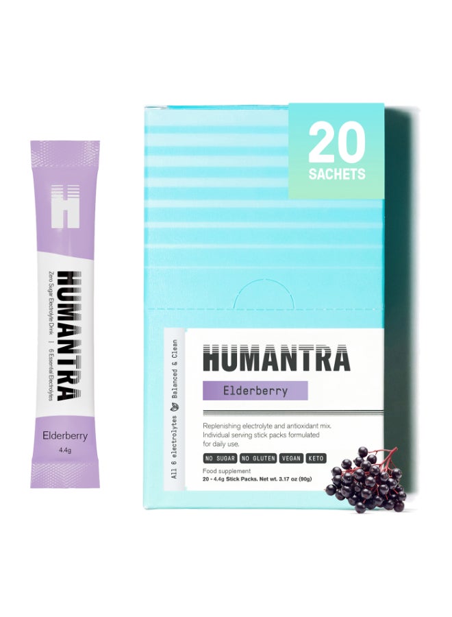 Elderberry Electrolyte Hydration | Zero Sugar, Vitamin C + B12 w/ Magnesium